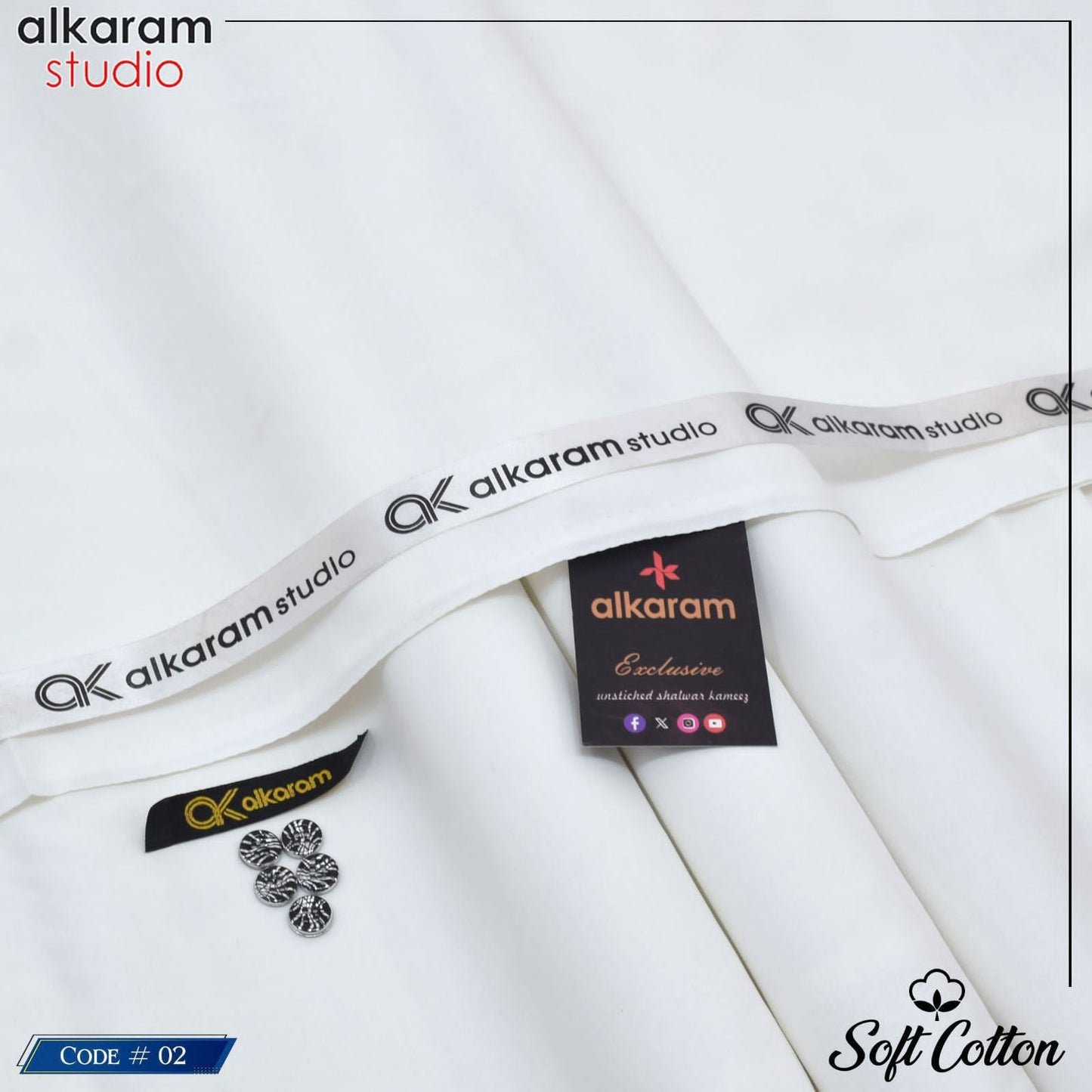 Men's Soft Cotton Unstitched Suit – Off White