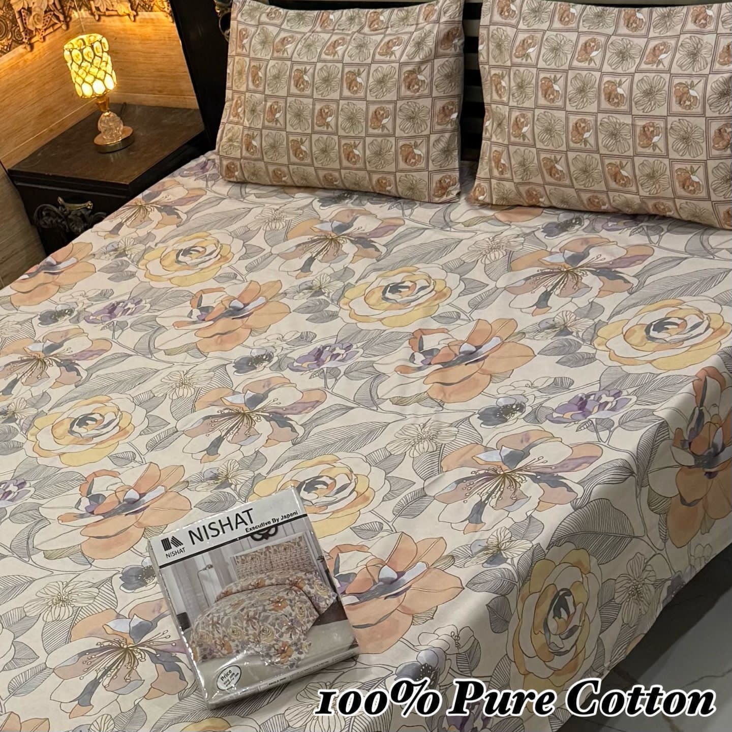 3 Pc Gift Pack Pure Cotton Bedsheet