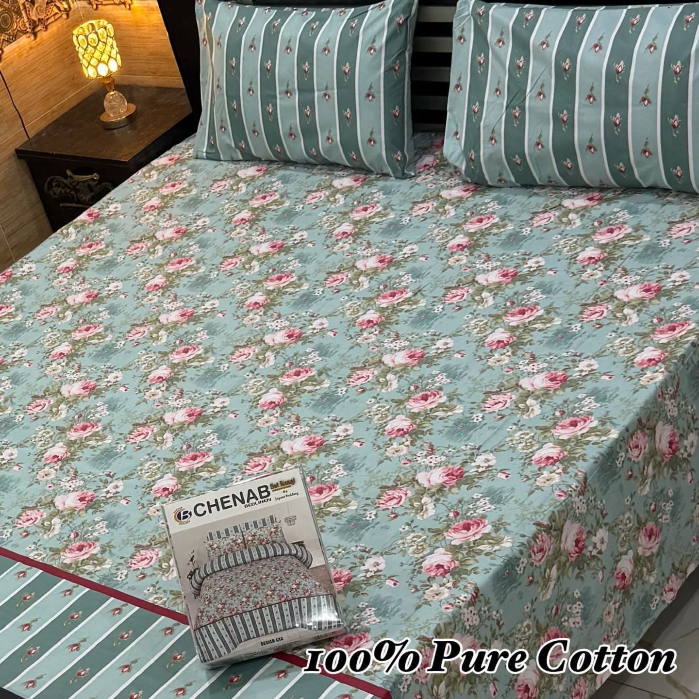 3 Pc Gift Pack Pure Cotton Bedsheet