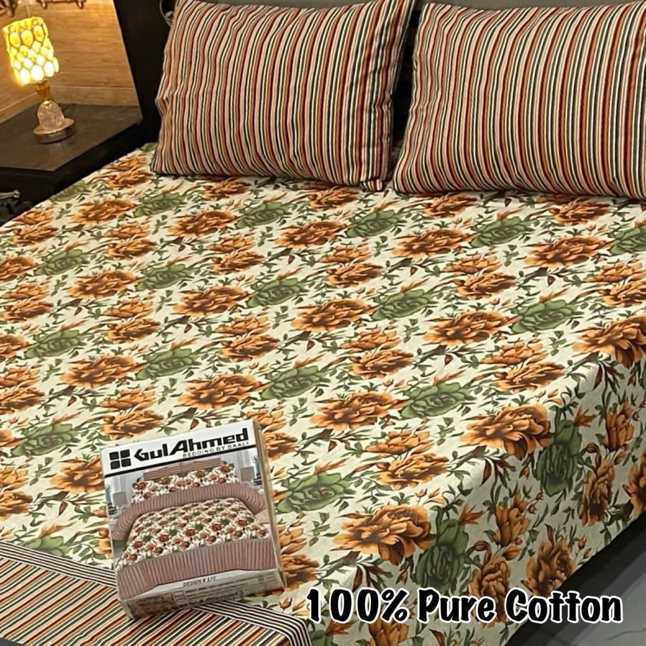 3 Pc Gift Pack Pure Cotton Bedsheet