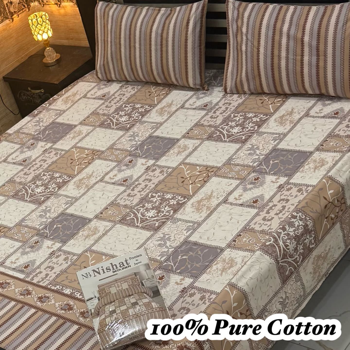 3 Pc Gift Pack Pure Cotton Bedsheet