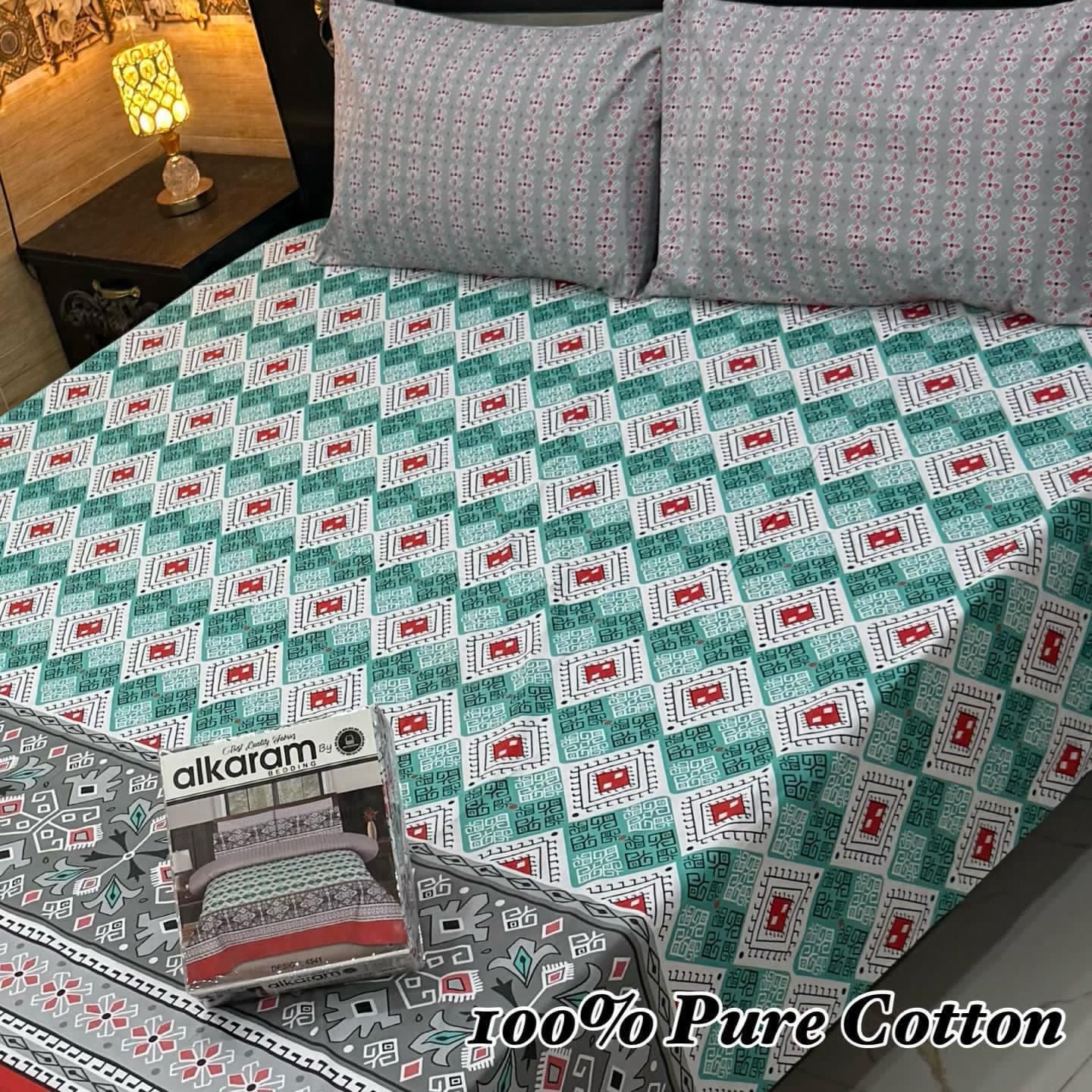 3 Pc Gift Pack Pure Cotton Bedsheet