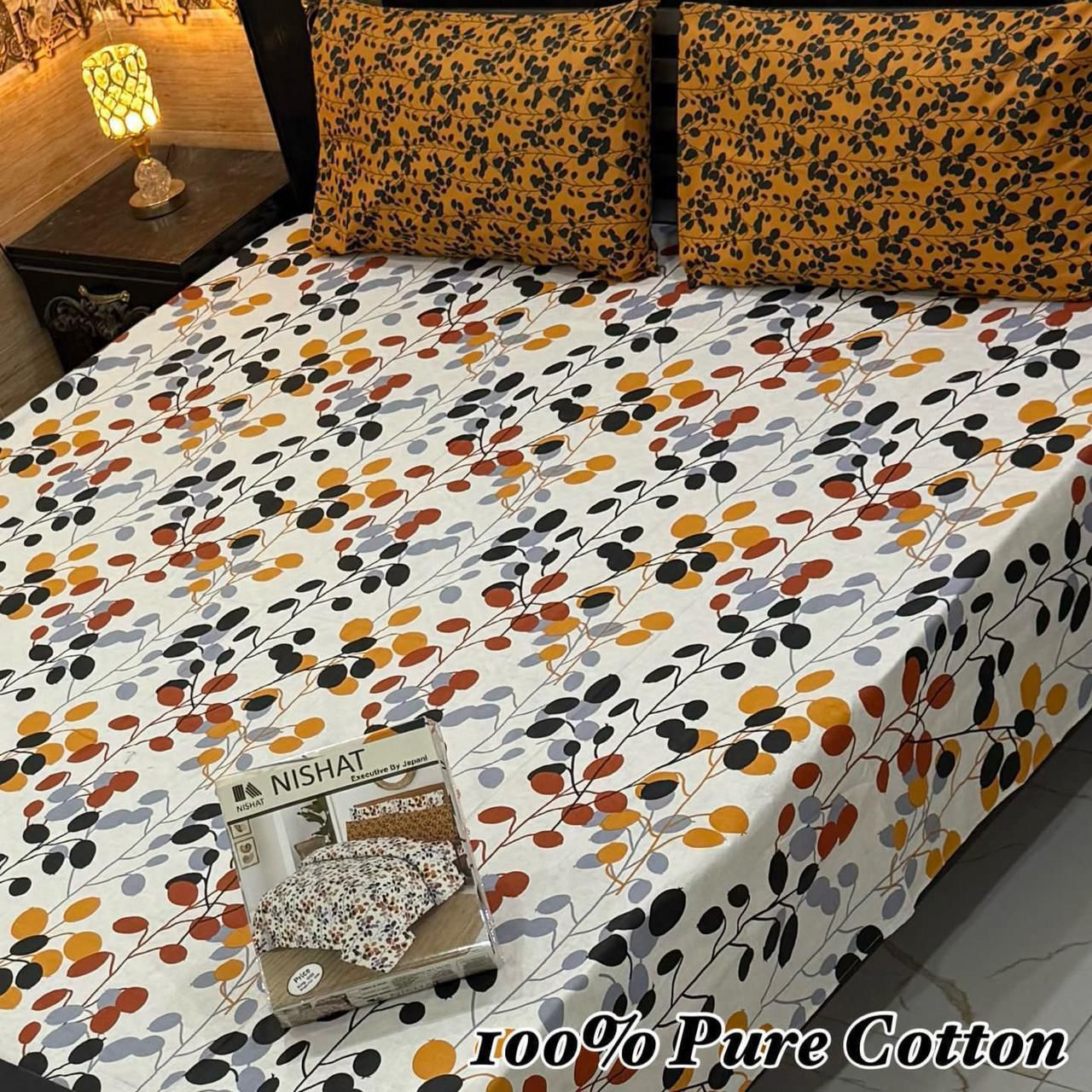 3 Pc Gift Pack Pure Cotton Bedsheet