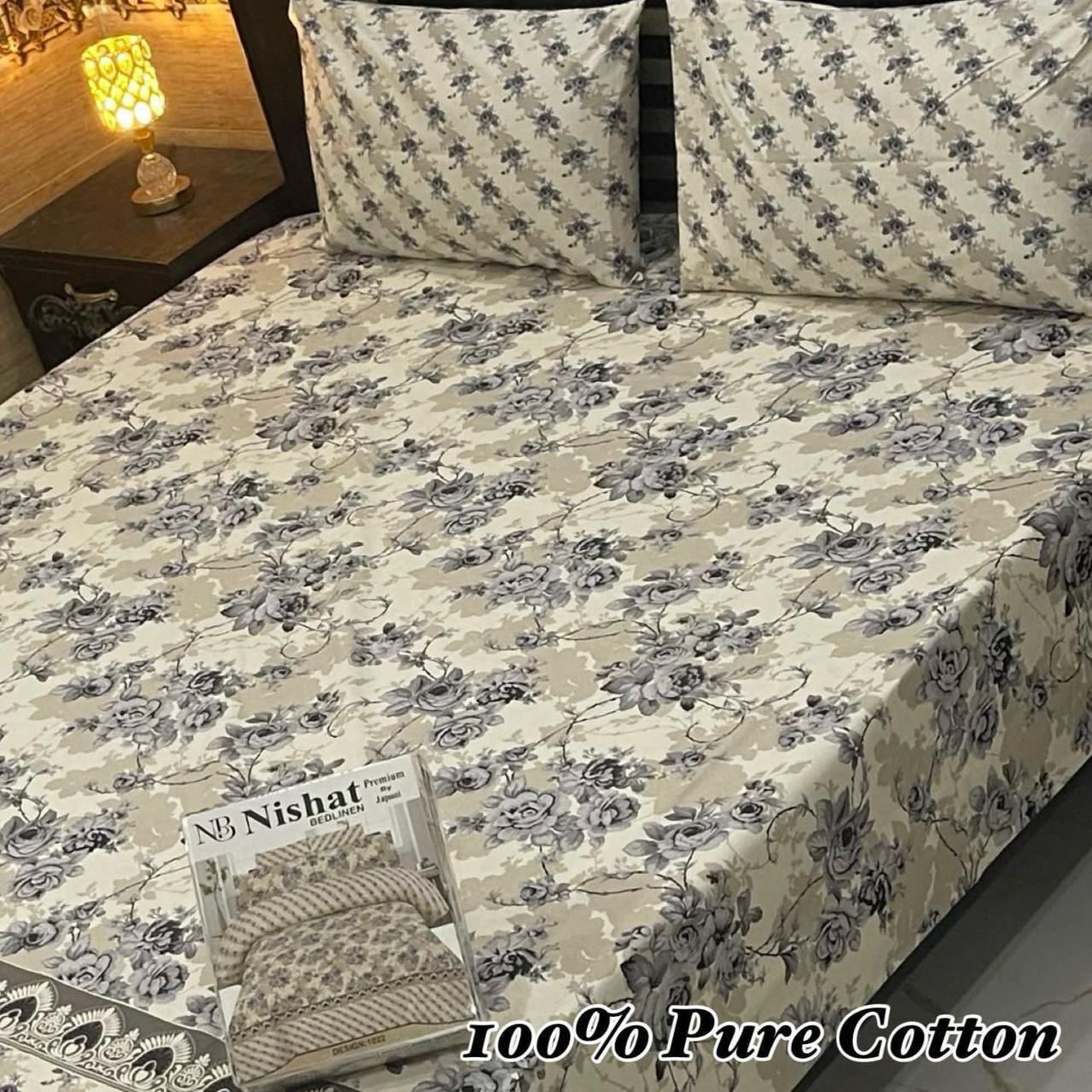 3 Pc Gift Pack Pure Cotton Bedsheet