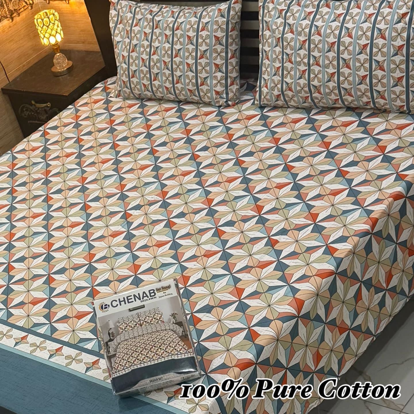 3 Pc Gift Pack Pure Cotton Bedsheet