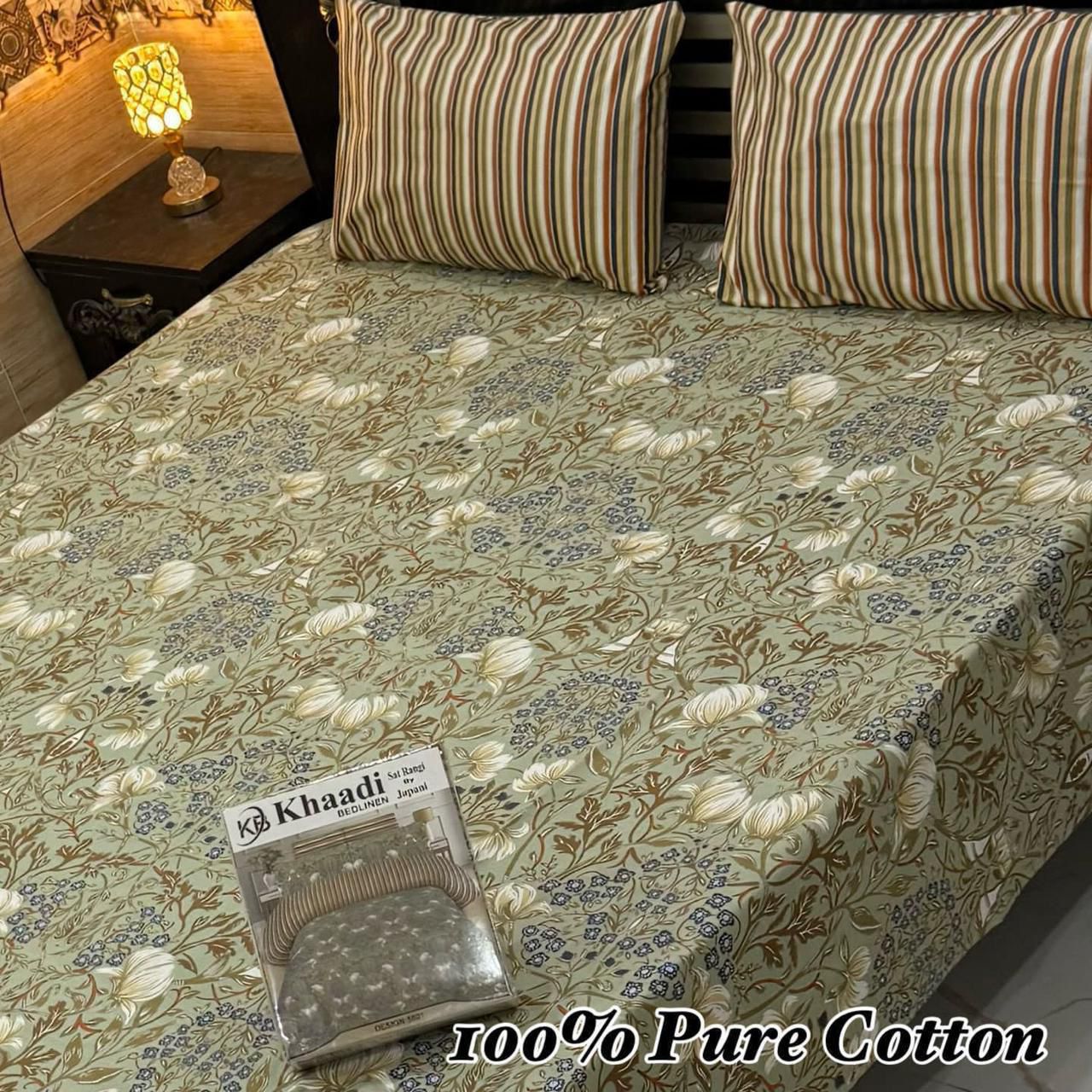 3 Pc Gift Pack Pure Cotton Bedsheet