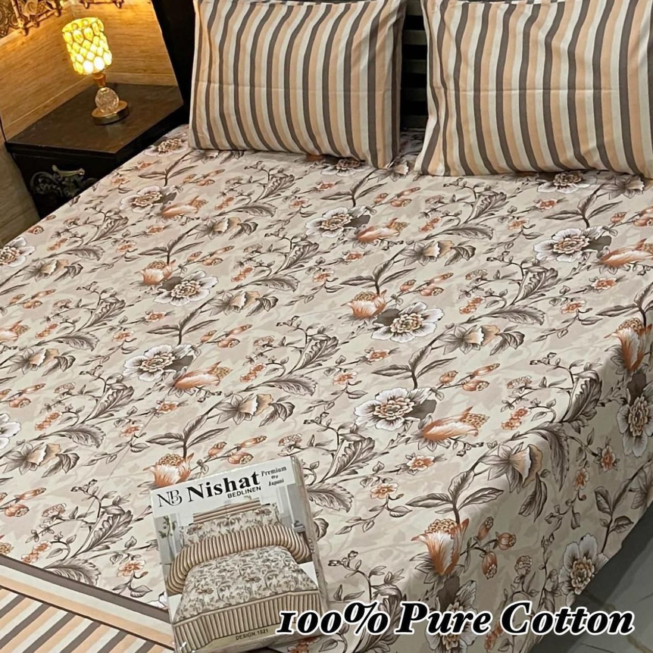 3 Pc Gift Pack Pure Cotton Bedsheet