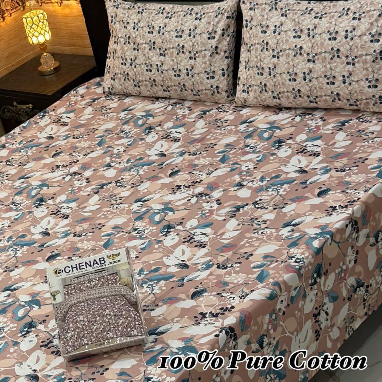 3 Pc Gift Pack Pure Cotton Bedsheet