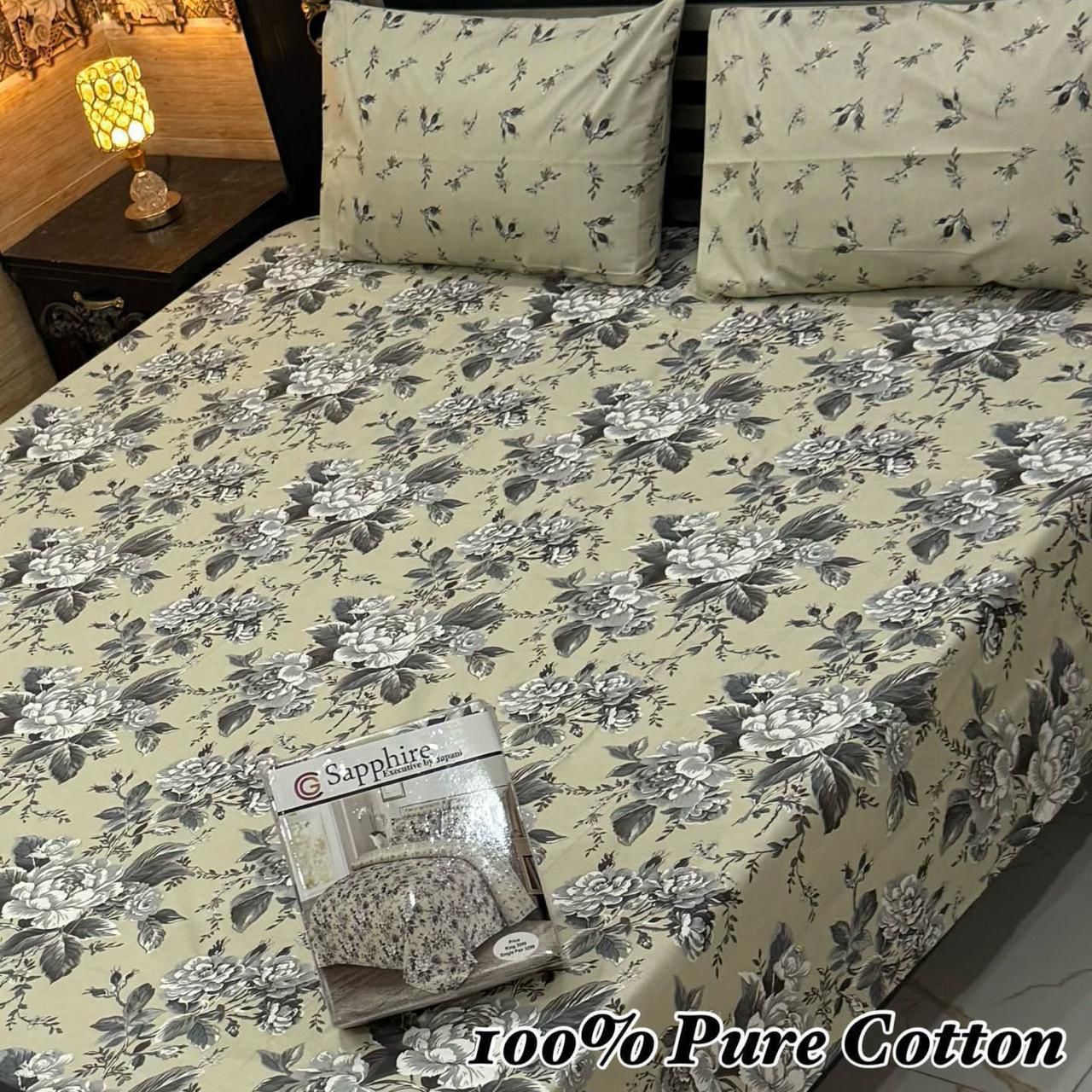 3 Pc Gift Pack Pure Cotton Bedsheet