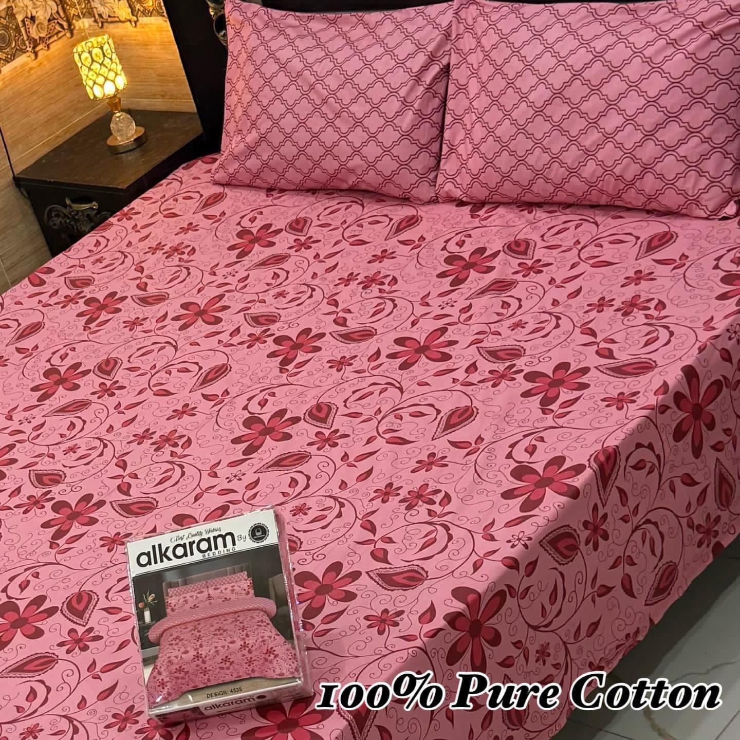3 Pc Gift Pack Pure Cotton Bedsheet