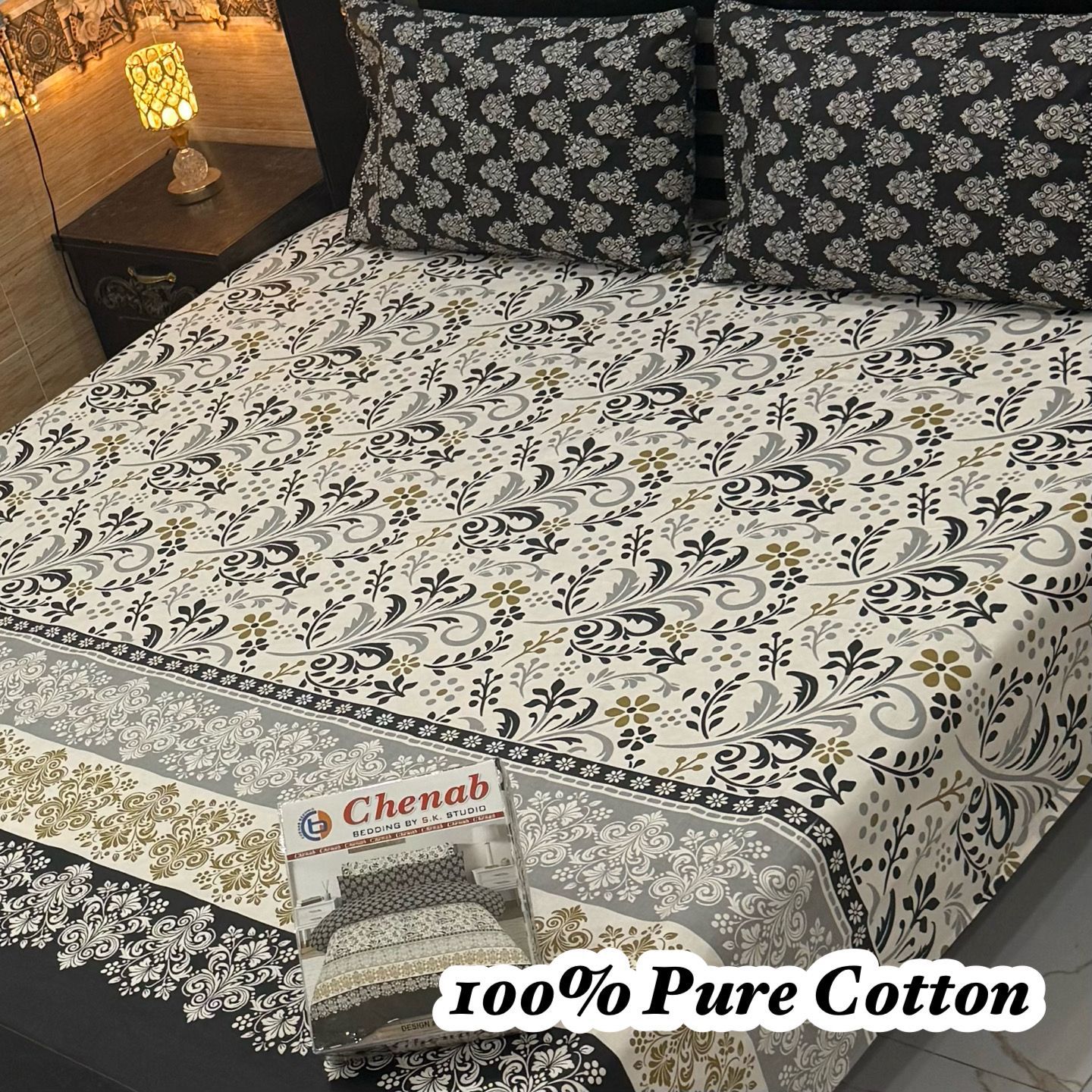3 Pc Gift Pack Pure Cotton Bedsheet