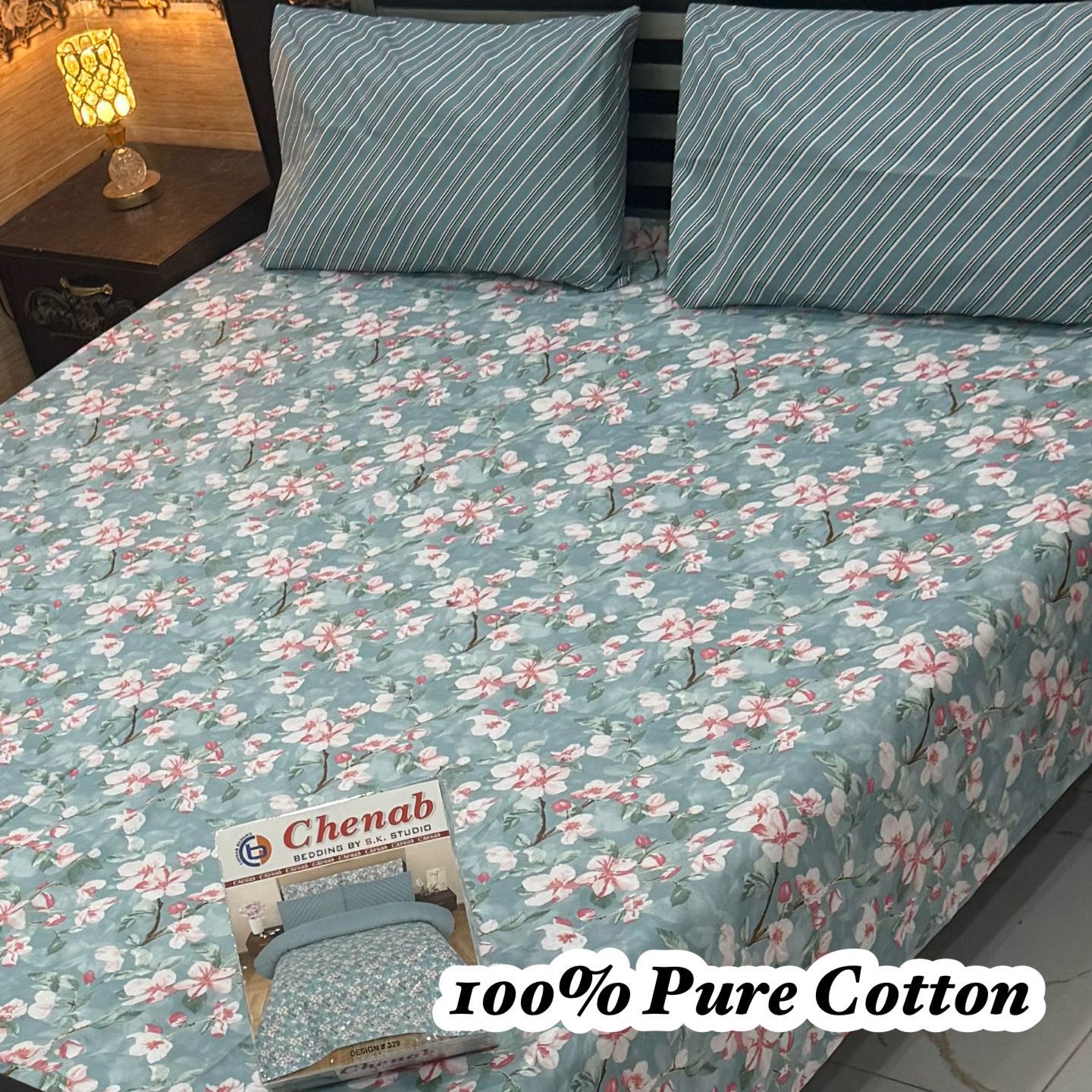 3 Pc Gift Pack Pure Cotton Bedsheet