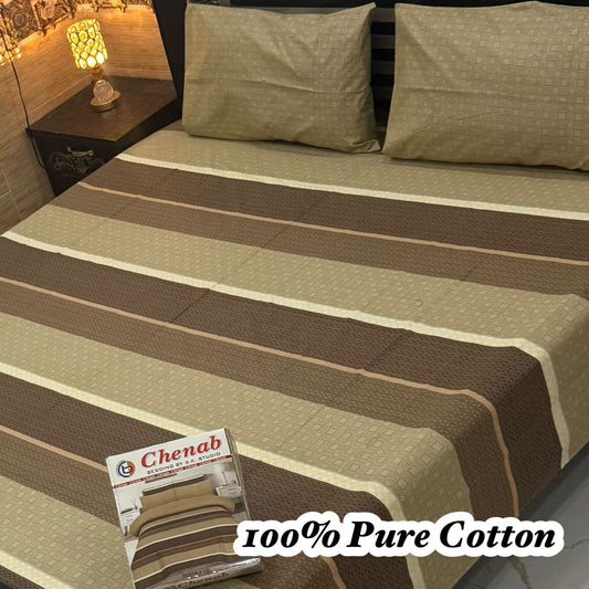 3 Pc Gift Pack Pure Cotton Bedsheet
