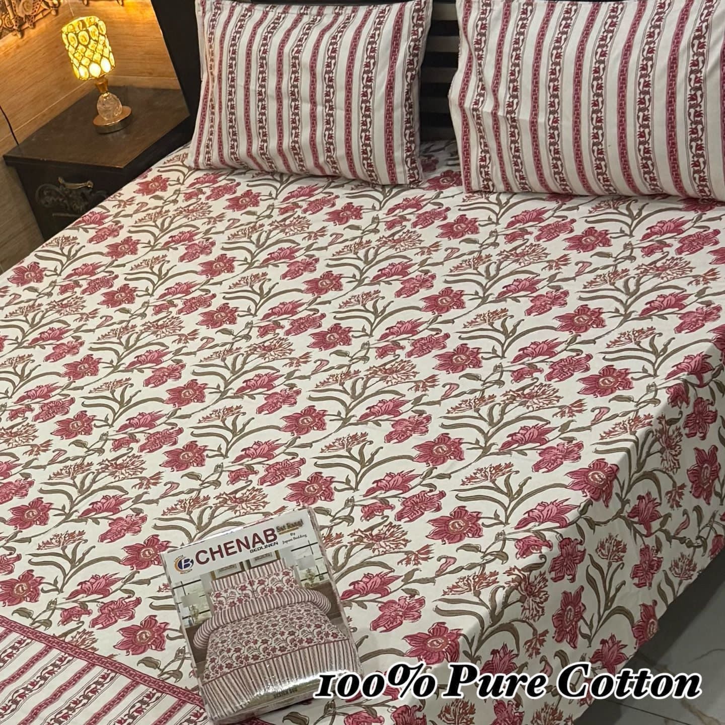 3 Pc Gift Pack Pure Cotton Bedsheet