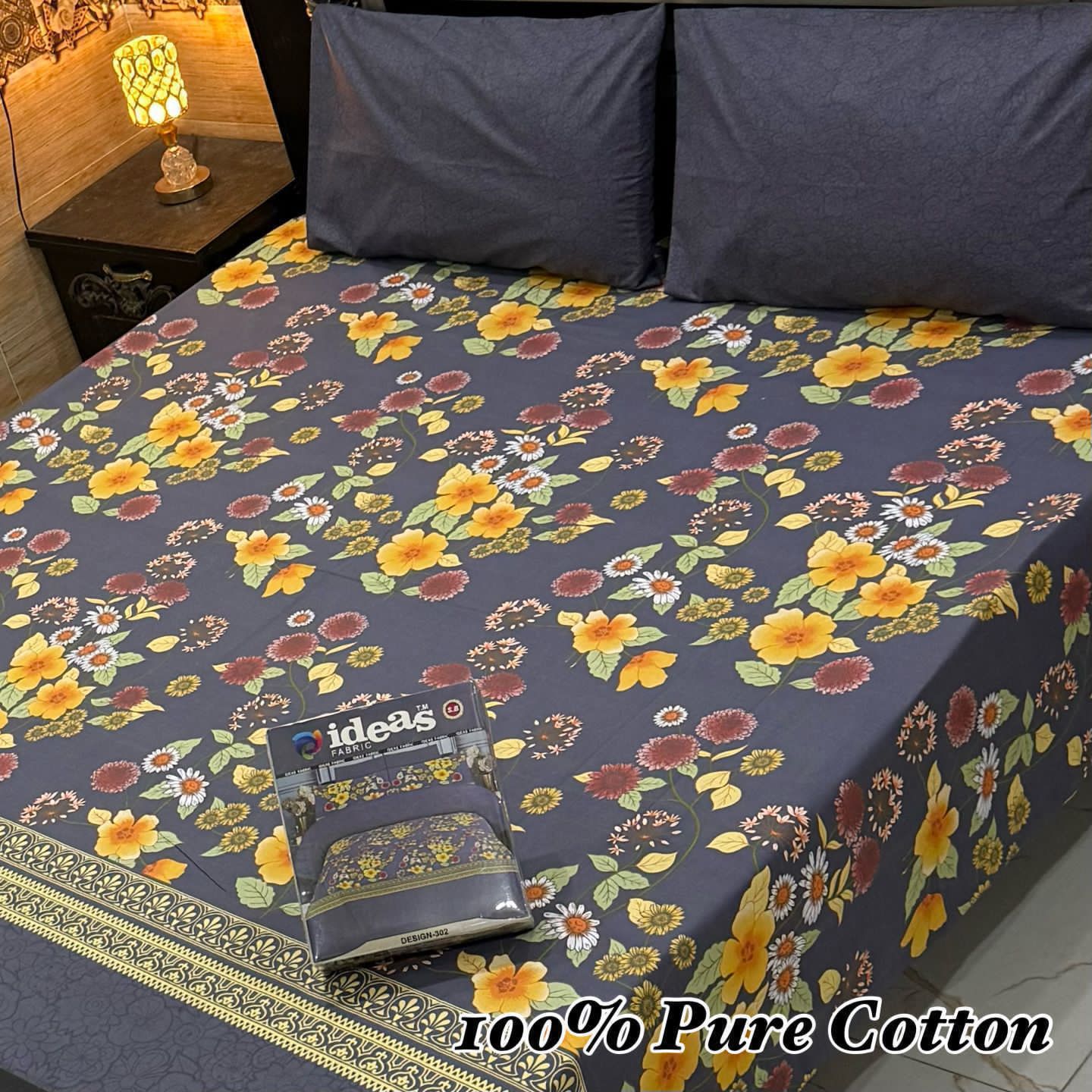 3 Pc Gift Pack Pure Cotton Bedsheet