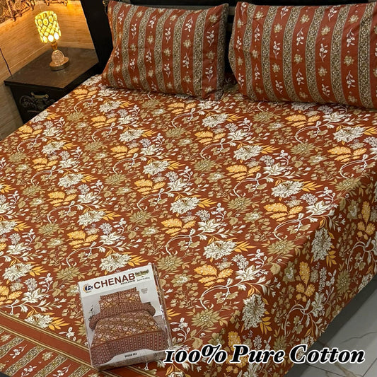 3 Pc Gift Pack Pure Cotton Bedsheet
