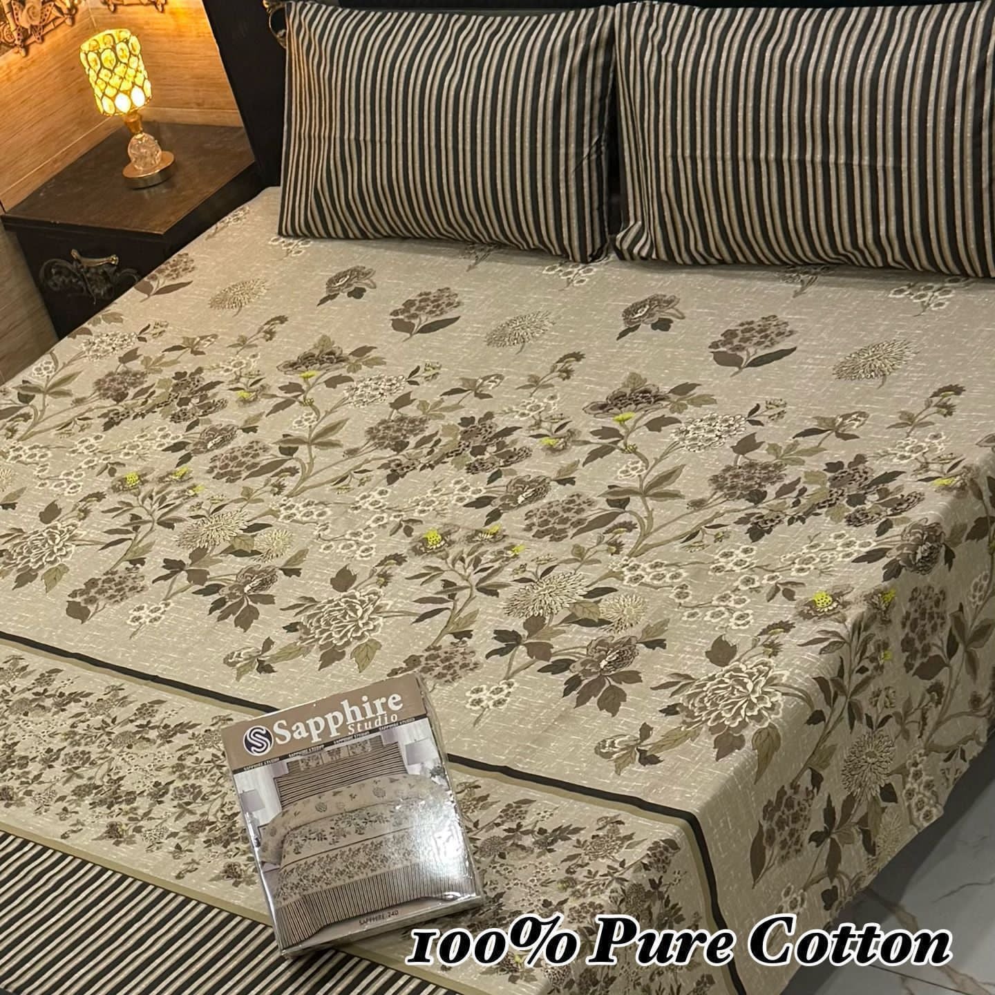 3 Pc Gift Pack Pure Cotton Bedsheet