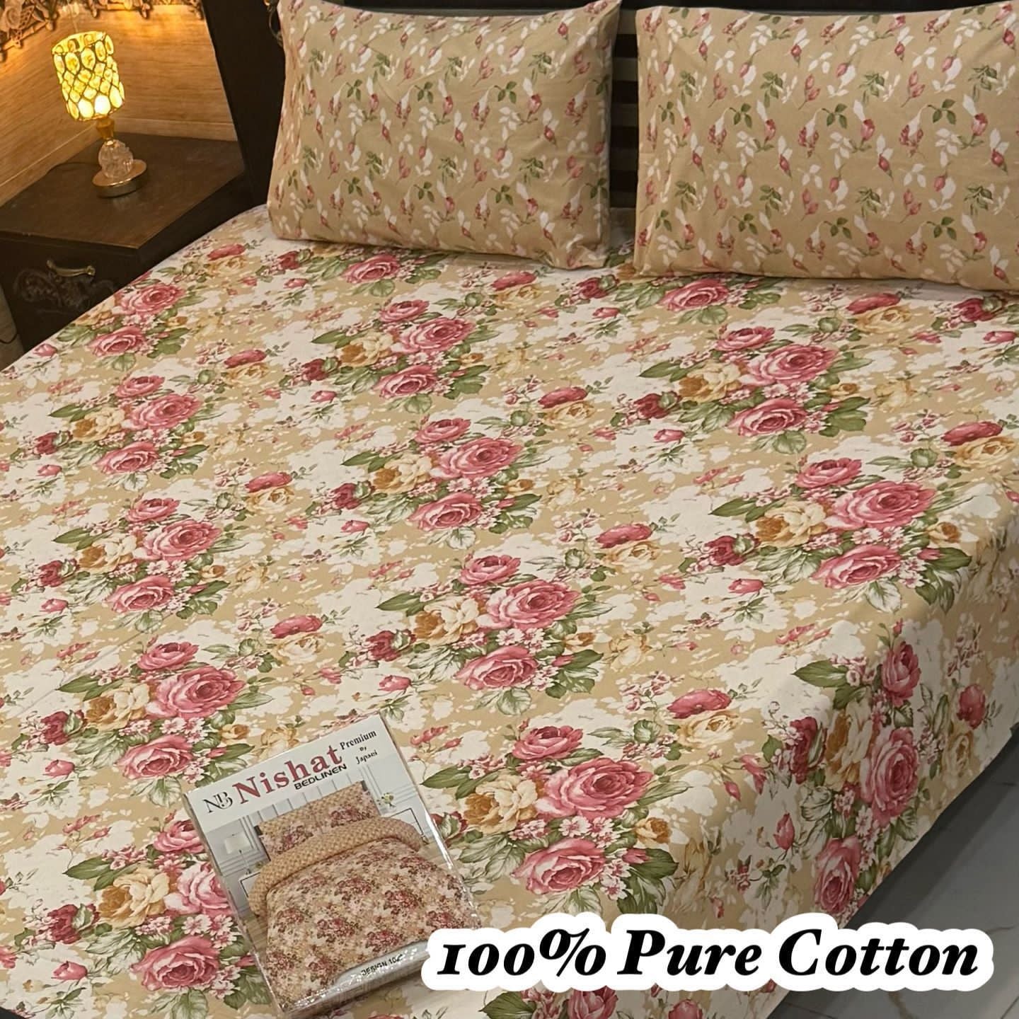 3 Pc Gift Pack Pure Cotton Bedsheet