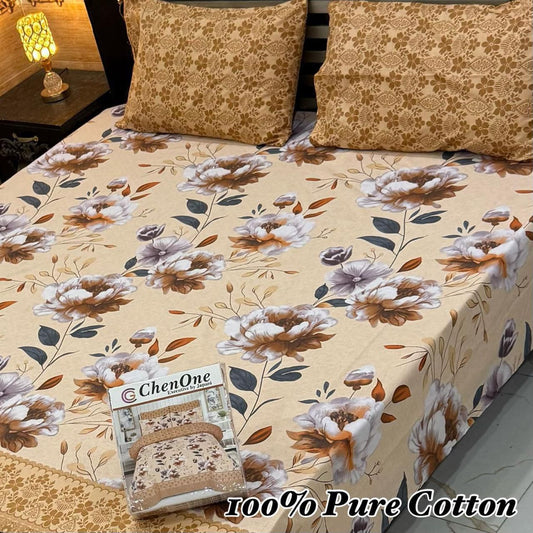 3 Pc Gift Pack Pure Cotton Bedsheet