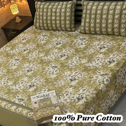 3 Pc Gift Pack Pure Cotton Bedsheet