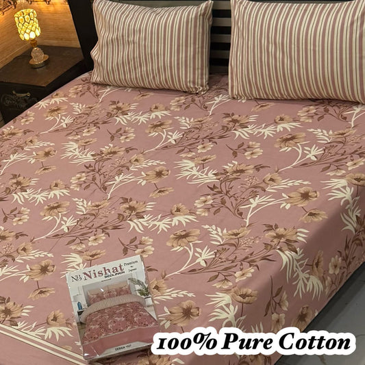 3 Pc Gift Pack Pure Cotton Bedsheet