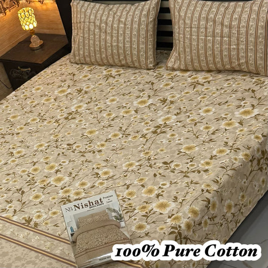 3 Pc Gift Pack Pure Cotton Bedsheet