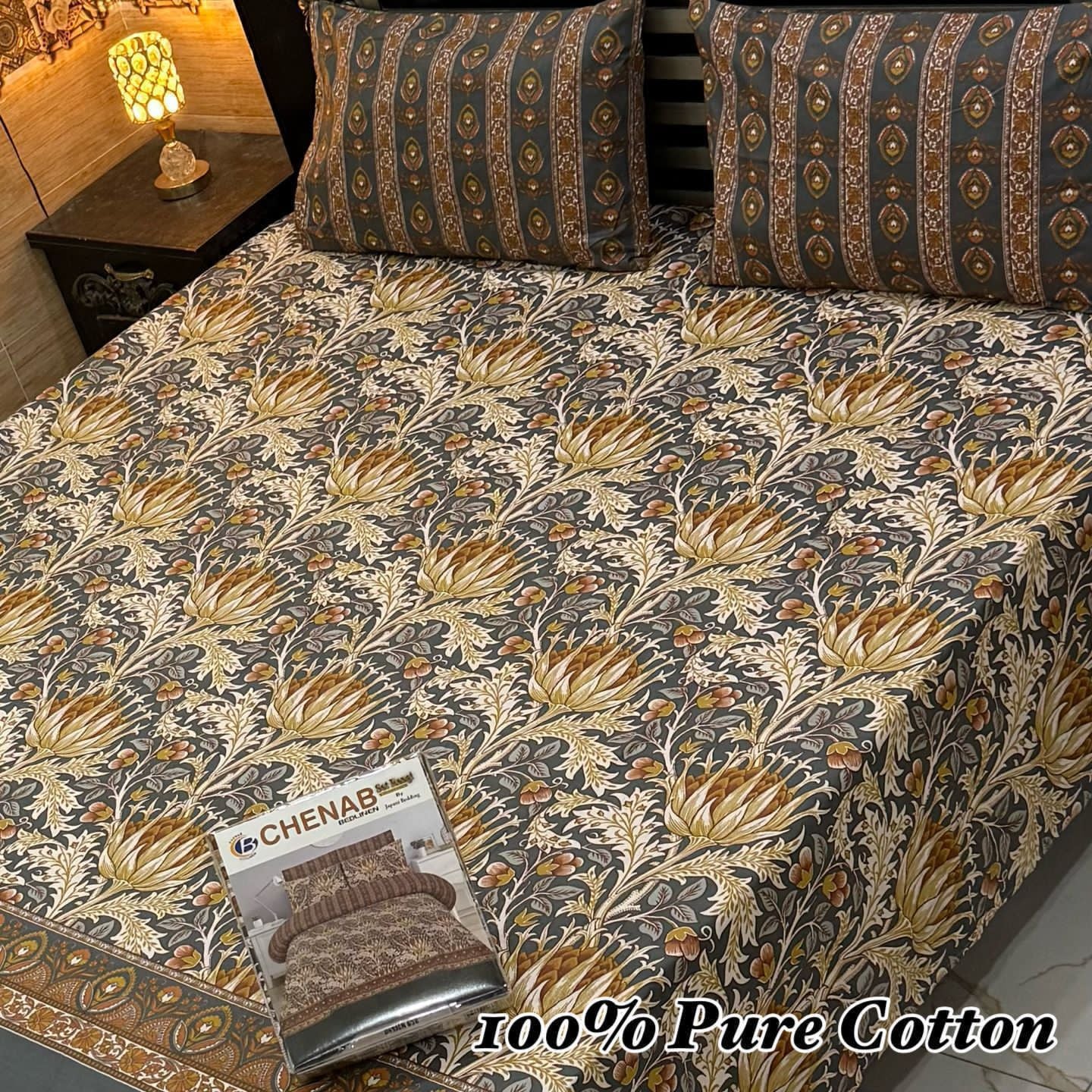 3 Pc Gift Pack Pure Cotton Bedsheet