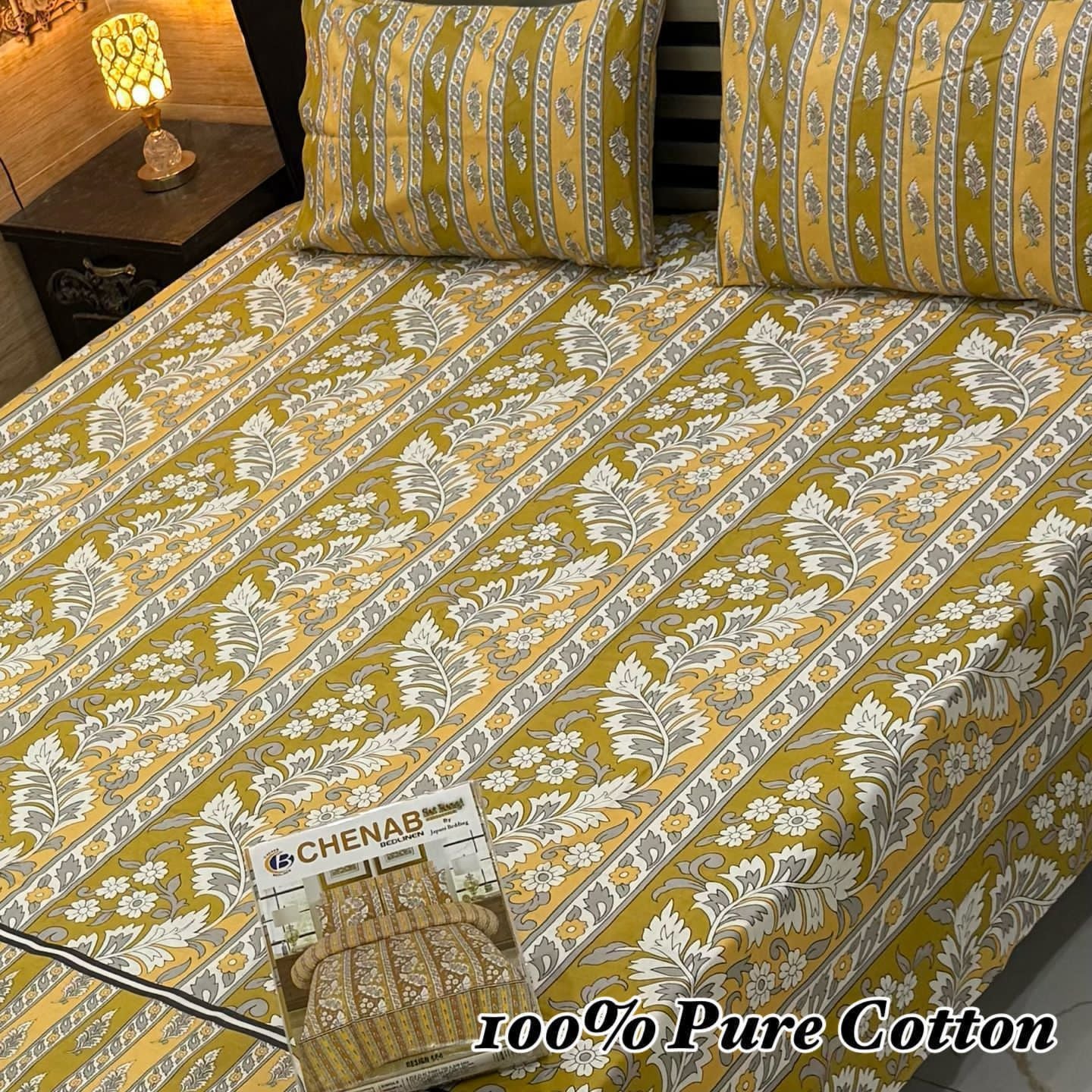 3 Pc Gift Pack Pure Cotton Bedsheet