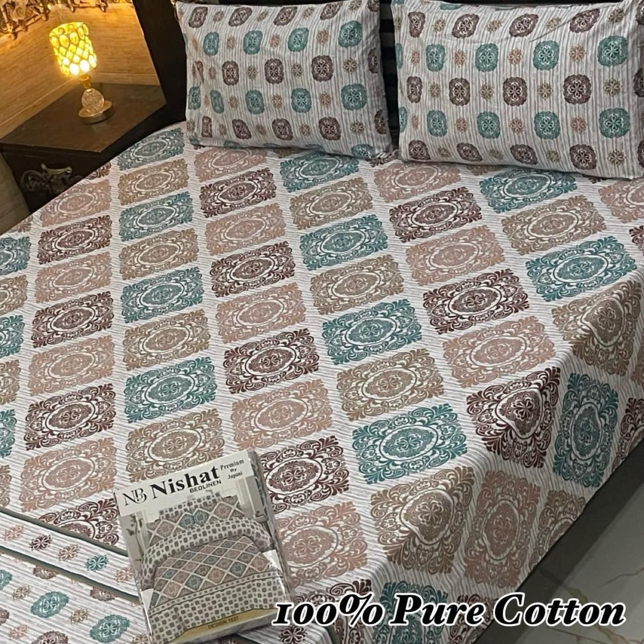 3 Pc Gift Pack Pure Cotton Bedsheet