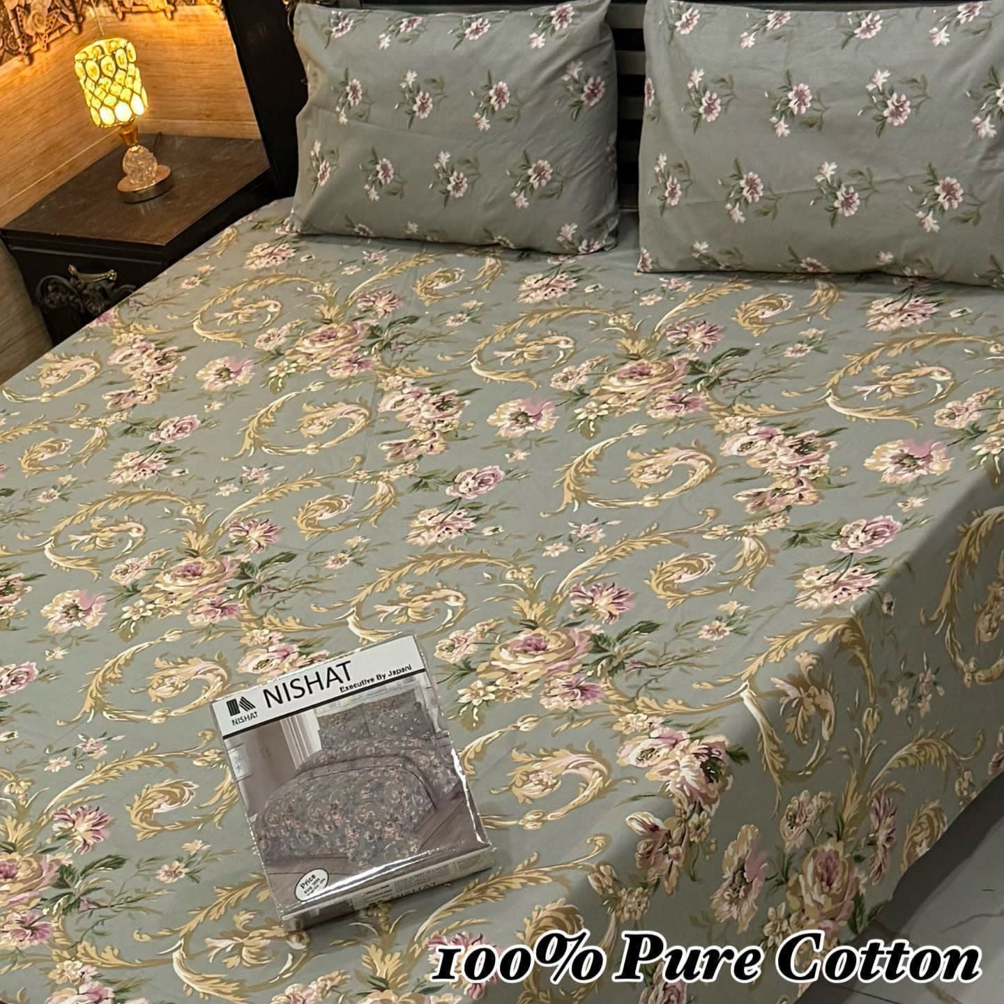 3 Pc Gift Pack Pure Cotton Bedsheet