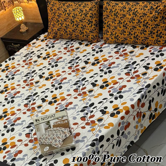 3 Pc Gift Pack Pure Cotton Bedsheet
