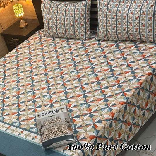 3 Pc Gift Pack Pure Cotton Bedsheet
