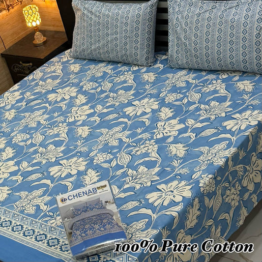 3 Pc Gift Pack Pure Cotton Bedsheet