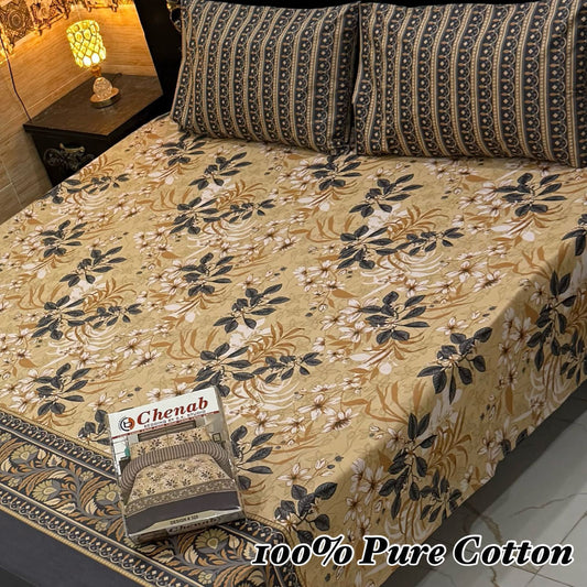 3 Pc Gift Pack Pure Cotton Bedsheet