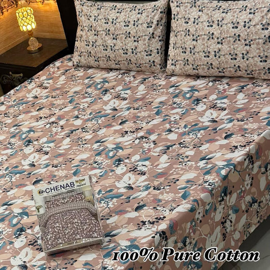 3 Pc Gift Pack Pure Cotton Bedsheet