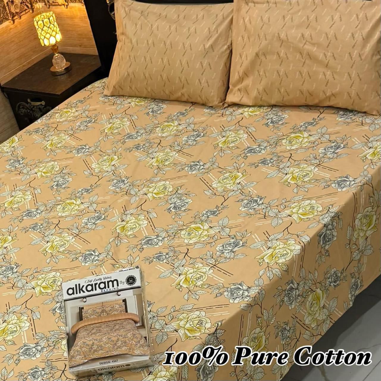3 Pc Gift Pack Pure Cotton Bedsheet