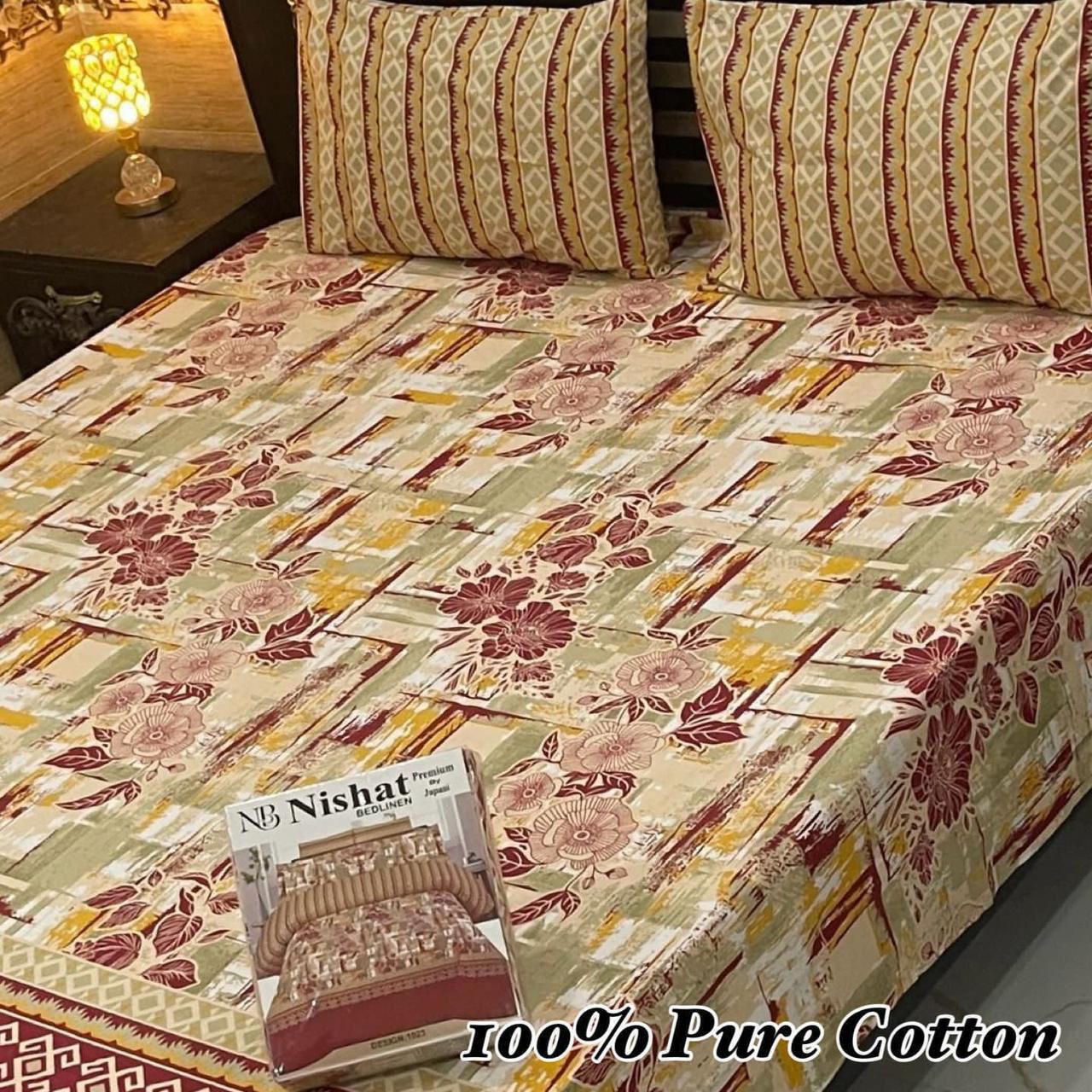 3 Pc Gift Pack Pure Cotton Bedsheet