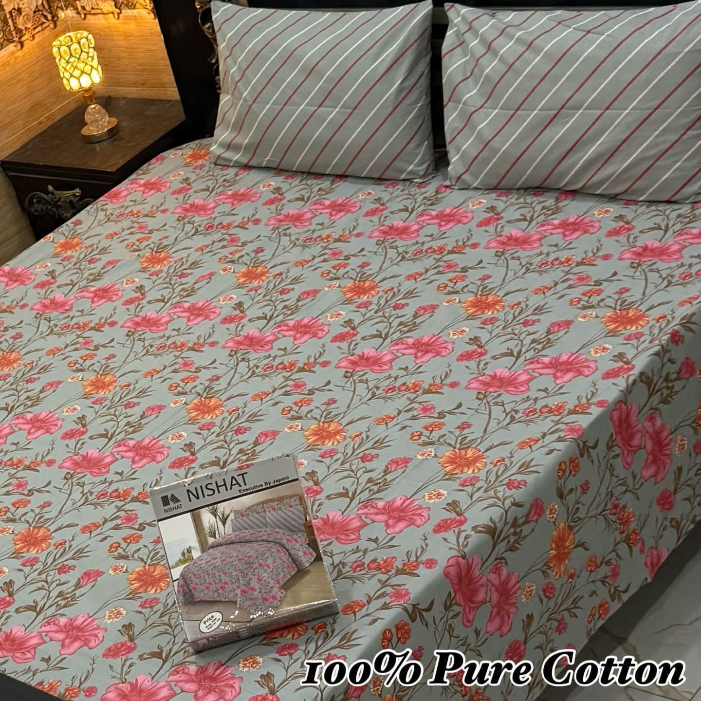 3 Pc Gift Pack Pure Cotton Bedsheet