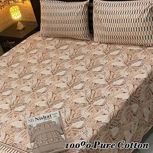 3 Pc Gift Pack Pure Cotton Bedsheet
