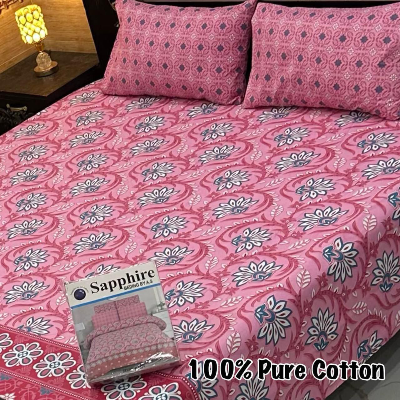 3 Pc Gift Pack Pure Cotton Bedsheet