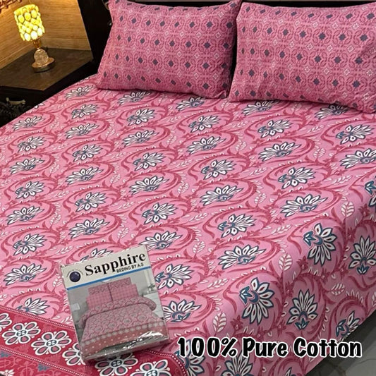 3 Pc Gift Pack Pure Cotton Bedsheet