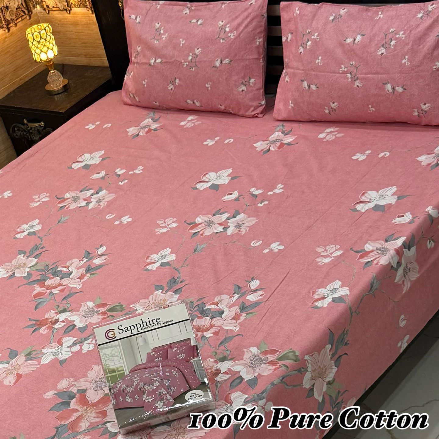 3 Pc Gift Pack Pure Cotton Bedsheet