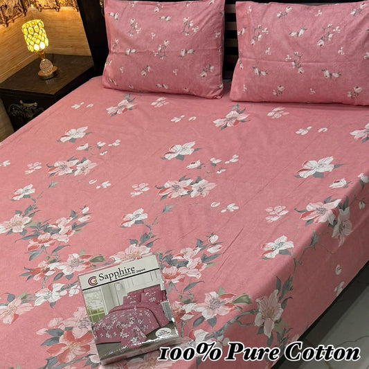 3 Pc Gift Pack Pure Cotton Bedsheet