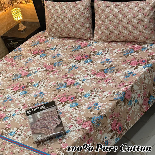 3 Pc Gift Pack Pure Cotton Bedsheet