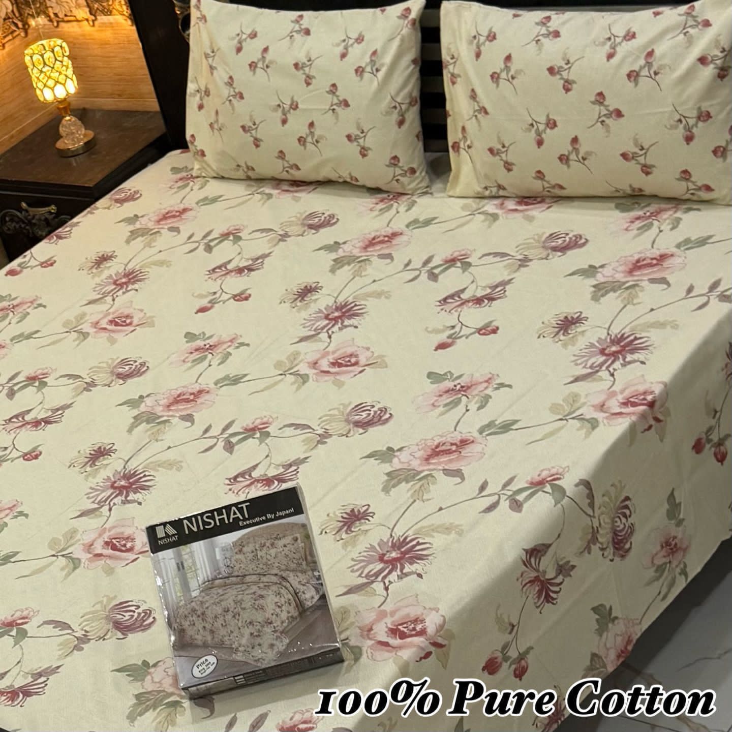 3 Pc Gift Pack Pure Cotton Bedsheet