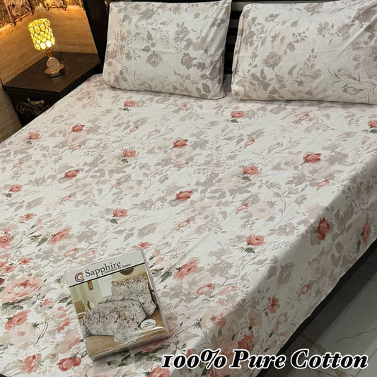 3 Pc Gift Pack Pure Cotton Bedsheet