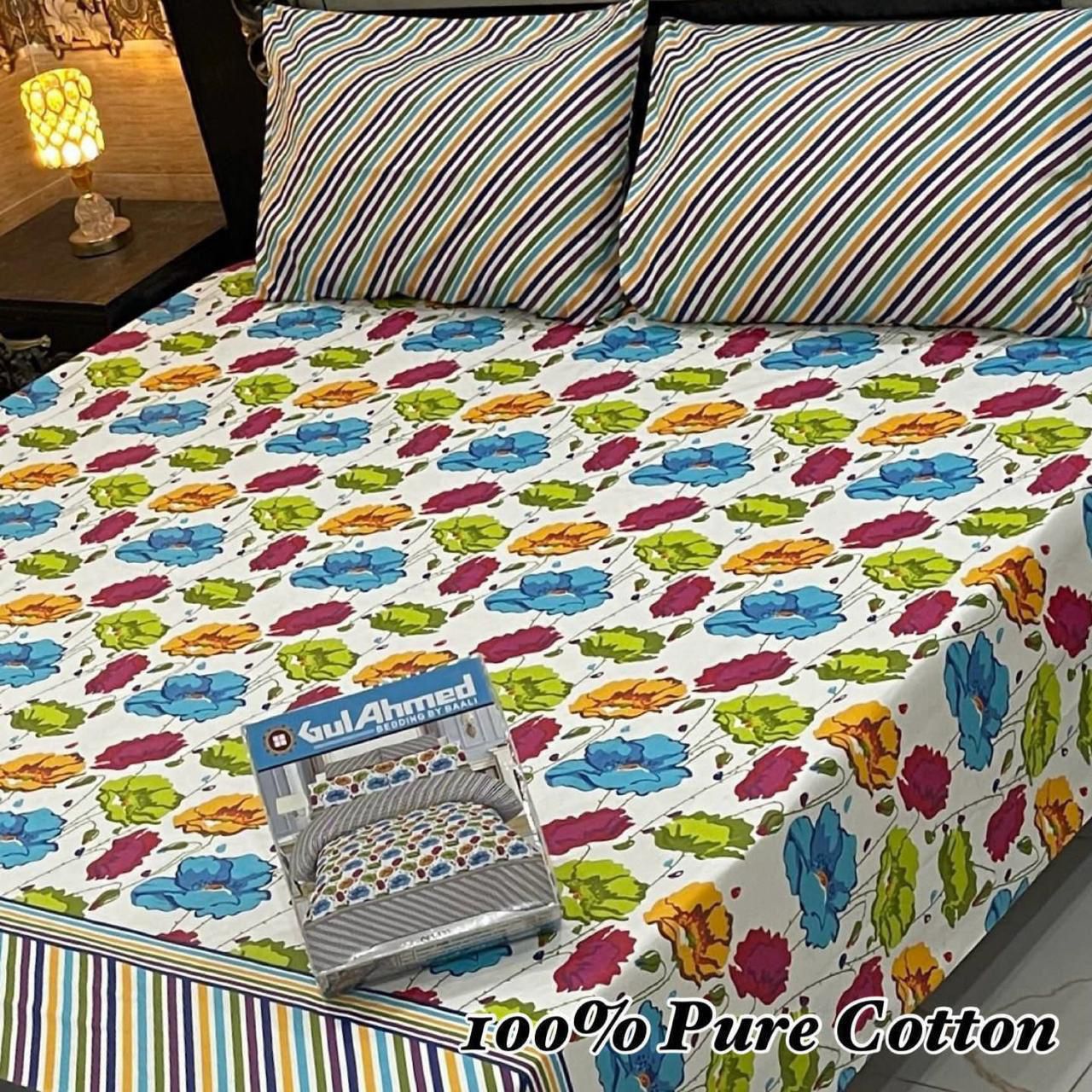 3 Pc Gift Pack Pure Cotton Bedsheet