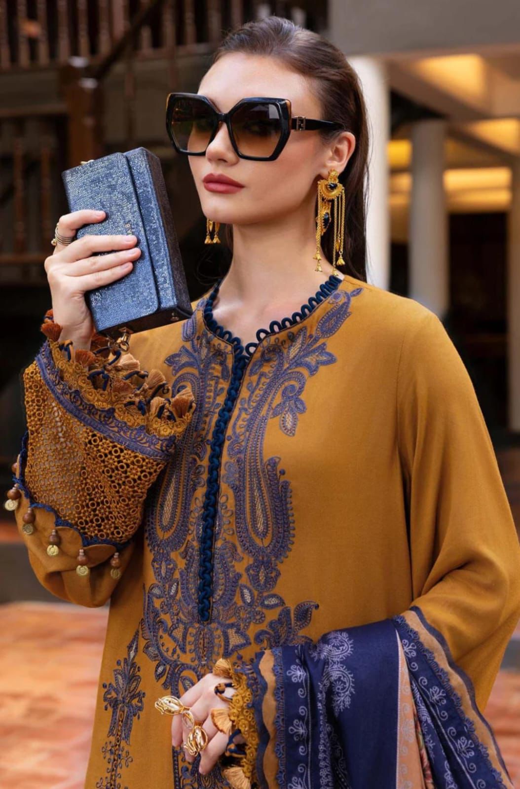3Pcs Digital Printed+ Embroidery Lawn Unstitched Suit