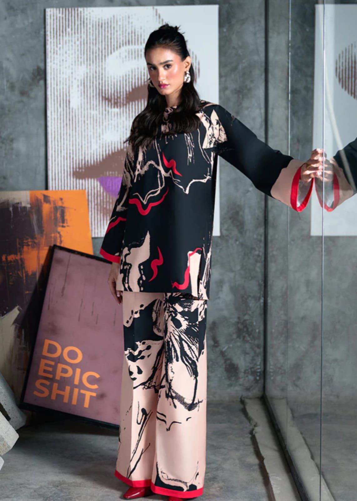 2Pc Printed Suit
