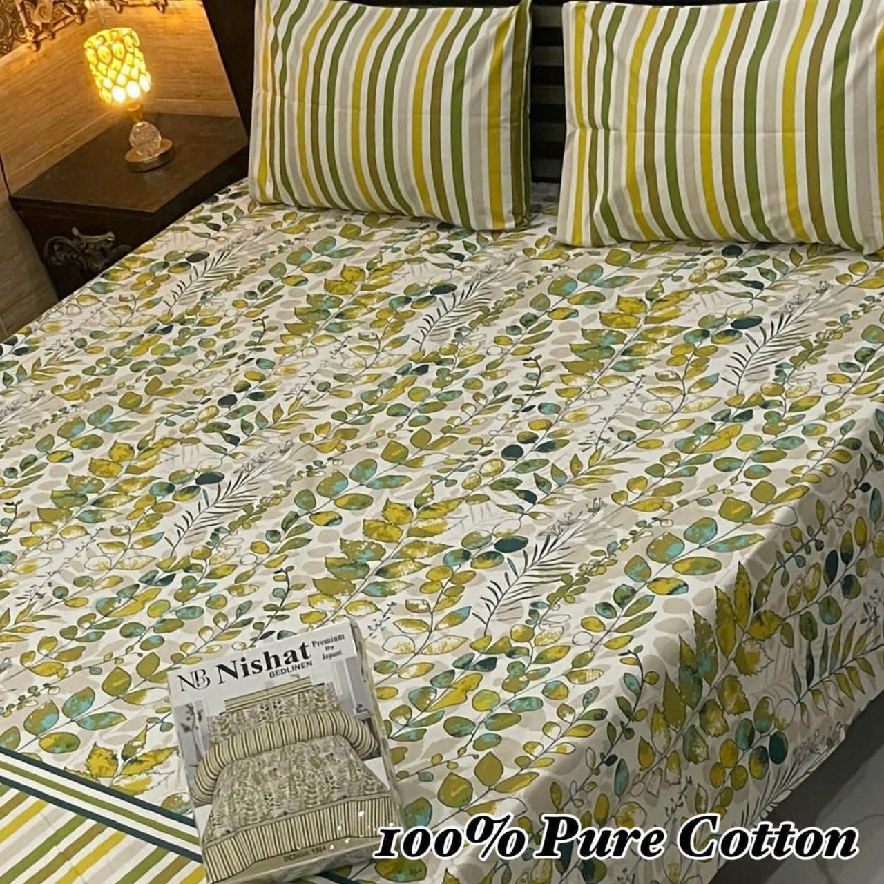 3 Pc Gift Pack Pure Cotton Bedsheet